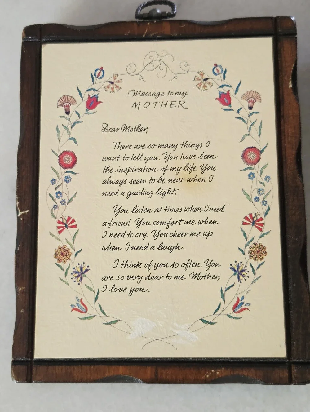 Vintage Wooden Wall Plaques Featuring Sentimental 